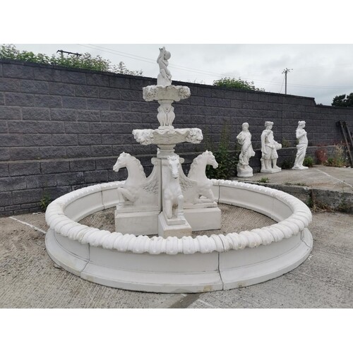 Exceptional quality moulded stone fountain {250 cm H x 150 c...