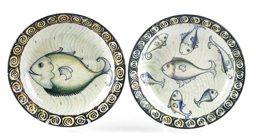 FABRIANESE MANUFACTURE - Two plates with fish