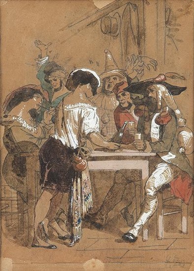 FRENCH SCHOOL 19th CENTURY - Escena de taberna