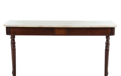 Federal Style Mahogany Marble-Top Console Table