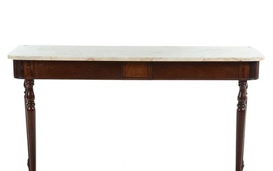 Federal Style Mahogany Marble-Top Console Table