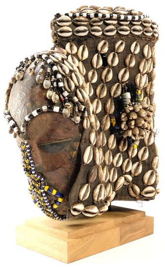 Female Facemask Ngady Mwaash - wood, cloth, shells, beads - Kuba - D.R.C.