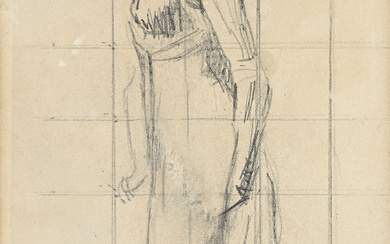 Ferdinand Hodler (1853-1918), Etude pour "Regard dans l'infini", crayon et aquarelle sur papier, signée, 37,5x16 cmProvenance: Galerie Lath