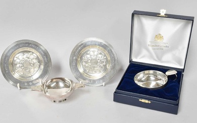 Four Elizabeth II Silver Items, comprising two silver dishes, by...