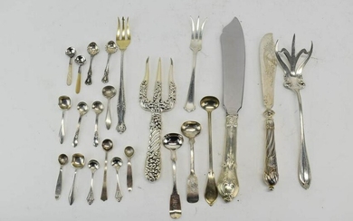 Four Sterling Silver Condiment Forks