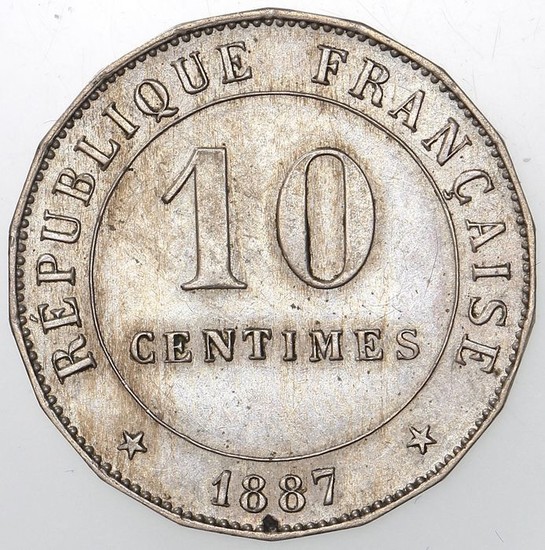 France - 10 Centimes 1887-A - Essai de Merley à double revers