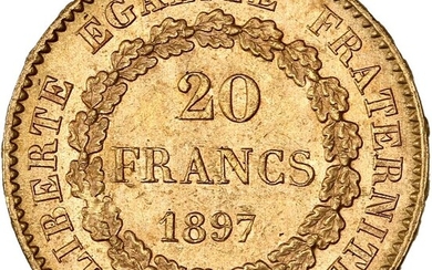 France - 20 Francs 1897-A Génie - Gold