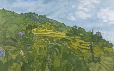 Francis HEWLETT (British 1930-2021) Verdant Hillside, Oil on canvas,...
