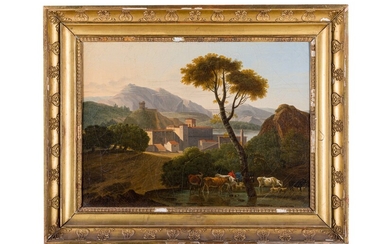 Frans Swagers (attr. a) Landscape with herds and shepherds