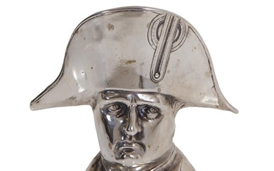 French Coin Silver Napoleon Head Creamer, 19th c., H.- 3 1/2 in., W.- 4 in., D.- 4 in., Wt.- 5.1