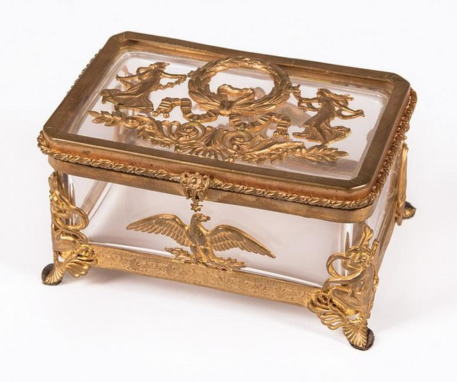 French Gilt Bronze-Mounted Glass Box