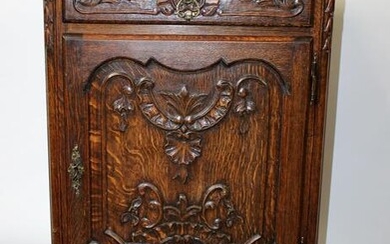 French Louis XV style oak confiturier cabinet