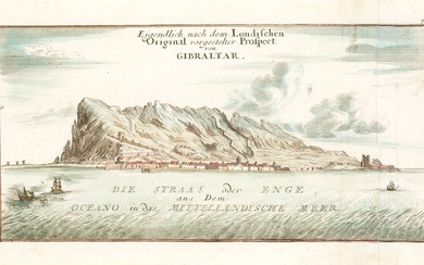GABRIEL BODENEHR (1678 / 1758) "View of Gibraltar", 1727