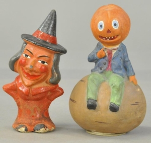 GERMAN COMPOSITION WITCH AND PUMPKIN MAN