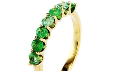 Gem Green Emeralds 0.78 tcw ,Ring Yellow Gold - 14 kt. Yellow gold - Ring - 0.78 ct Emerald