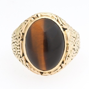 Gentleman's Gold and Tiger Eye Ring