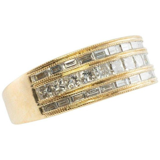 Genuine Diamond Band Ring 1.20ct 14K Yellow Gold