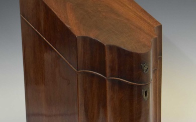 George III mahogany serpentine-front cutlery box