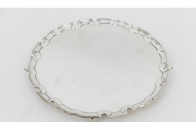 George VI silver salver, London 1937, circular form with rai...