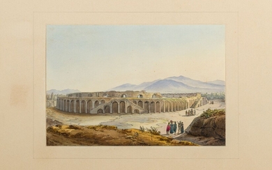 Giacinto Gigante (attr.) (1806 - 1876), Eleven views of the excavations of Pompeii early 20th century