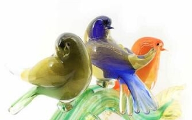 Giuliano Tosi - Murano glass sculpture “ birds on