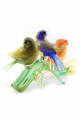 Giuliano Tosi - Murano glass sculpture “ birds on
