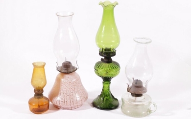 Glass Kerosene Lamps (2) together with Other Parts