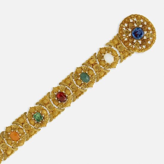 Gold and gem-set bracelet