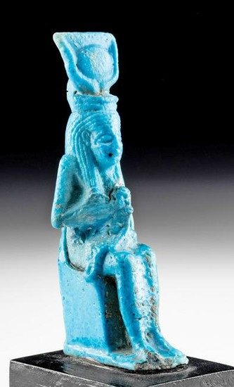 Gorgeous Egyptian Faience Amulet - Isis and Horus