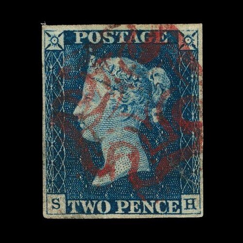 Great Britain - QV (line engraved) : (SG 5) 1840 2d blue, pl...
