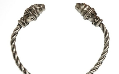 Greek Silver Bracelet with Lions Heads, c. 3rd-2nd