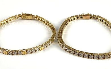 Group of 2 14K Gold CZ Tennis Bracelets