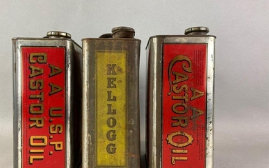 Group of 3 Advertising Oil Tins