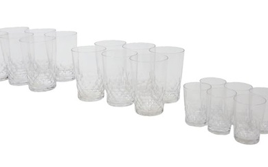 Group of Eighteen Pieces of Baccarat Cut Crystal, consisting of 6 tumbler glasses, 6 juice glasses