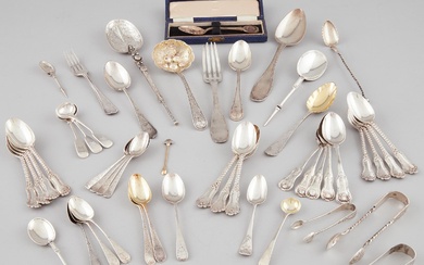 Group of English, American, and Continental Silver Flatware, early 19th/ 20th century