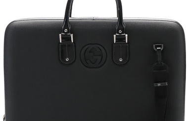 Gucci Interlocking G Garment Travel Hard Case in Black PVC and Leather