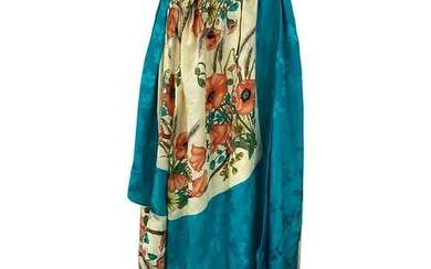 Gucci Multicolor Silk Floral Maxi Dress Size 40
