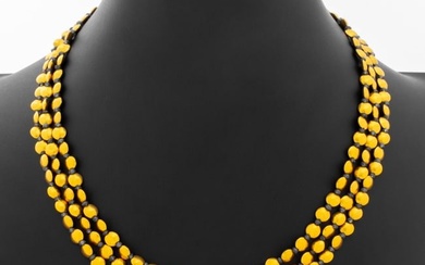 Gurhan 24K Gold Blue Sapphire 3 Strand Necklace