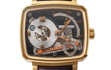 HAUTLENCE, PINK GOLD SKELETONIZED JUMP HOUR WRISTWATCH WITH RETROGRADE MINUTES, REF. HL02, NO. 22/88