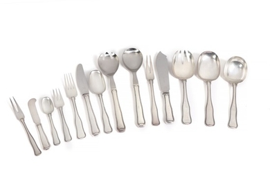 Harald Nielsen: “Old Danish”. Sterling silver cutlery. Georg Jensen after 1945. Weight excluding pieces with steel 1875 g. (47)