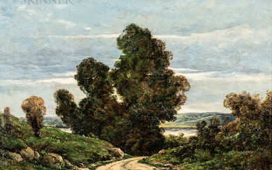 Henri-Joseph Harpignies (French, 1819-1916) Cart Path, Loire Valley