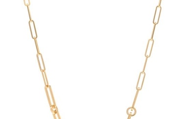Hermes 18K Yellow Gold Diamond Kelly Chaine Choker Necklace