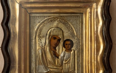 Icon - Mother of God of Kazan with Kiot Box - Wood