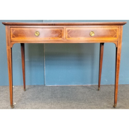 Inlaid Mahogany Side Table/Dressing Table with Drawers