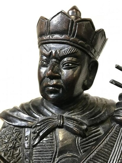 Intricately Carved Asian Wooden Musician Sculpture