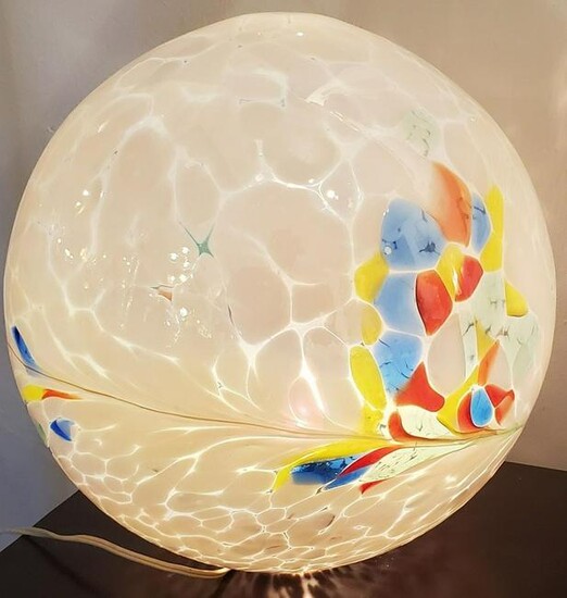 Italian Glass Sphere Lamp