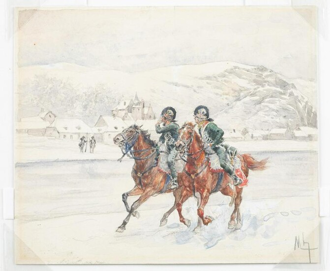 J. L. Ernest Meissonier, Attrib., Cavalry, 19th c.