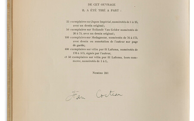 JEAN COCTEAU (1889-1963) Dessins. Large quarto, limited edition, copy number 241 of 400,...