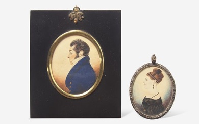 J.H. Gillespie (active 1829-1838), Two portrait miniatures: A Lady and a Gentleman, circa 1835