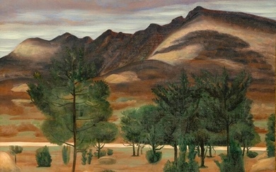 JUAN CARLOS SAVATER (San Sebastian 1953) "Way and Seven Peaks". 2001 Oil on canvas Signed, dated and titled "Way and Seven Peaks 2001" Measures: 89 x 116 cm. Work exhibited in (stamp on the back): -Miguel Marcos Gallery, "Juan Carlo